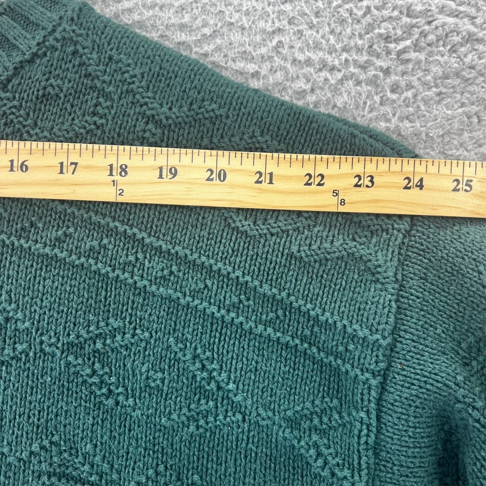 Vtg Britches Mens Sweater L Green Cable Knit USA Crewneck Heavyweight Granpacore - Picture 6 of 14